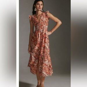Peregrine Midi Dress by Anthropologie XL